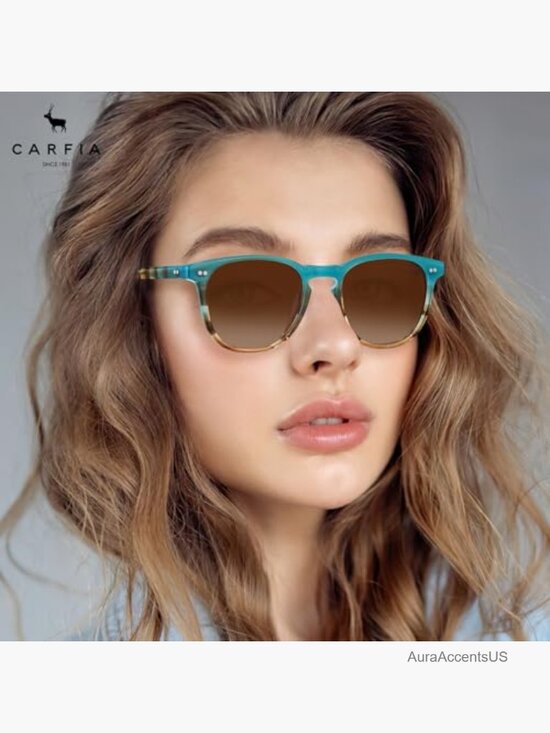 Retro Square Acetate Polarized Sunglasses for Small to Medium Face UV400 main image 5